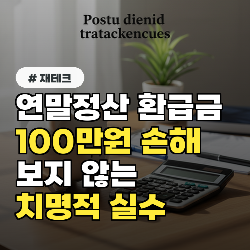 연말정산 환급금 100만원 손해 안 보려면 절대 하면 안 될 실수